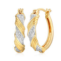 Diamond Accent Hoop Earrings in 18k Gold Over Bronze for Women