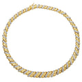 Diamond Accent Swirl Necklace in Two-Tone Rhodium and Gold Plating