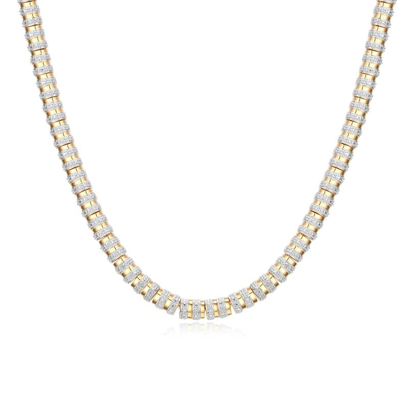 Diamond Accent Twist Necklace in 18k Gold over Bronze for Women