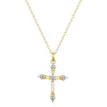 Silver & Gold Tone Cross Pendant Necklace with Diamond Accent, 18 Inch