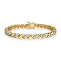 Fine Silver Plated Tennis Bracelet with Diamond Accents - 7.25 Inch