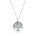 Green Jade Tree of Life Necklace in Sterling Silver - 18 Inch Pendant
