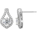 Moissanite Earrings in Rhodium Plated Sterling Silver for Women