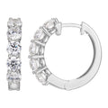 Moissanite Hoop Earrings in Rhodium Plated Sterling Silver - Elegant Jewelry Gift