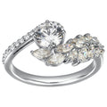 Moissanite Ring in Rhodium Silver - Elegant Bridal Jewelry for Women