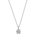Moissanite Solitaire Pendant Necklace in Rhodium Silver for Women - 2 Carats