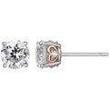 Moissanite Stud Earrings in Two-Tone Sterling Silver - 2 Carats EQW, Gift Box