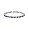 Sterling Silver Birthstone Tennis Bracelet with Diamond Accents for Women