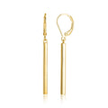 Gold Over Sterling Silver Vertical Bar Earrings for Women - Minimalist Jewelry