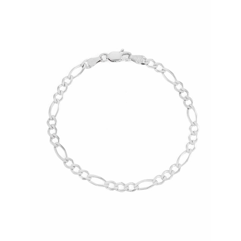 Sterling Silver Figaro Bracelet 7.5 Inches - Classic Italian Link Jewelry