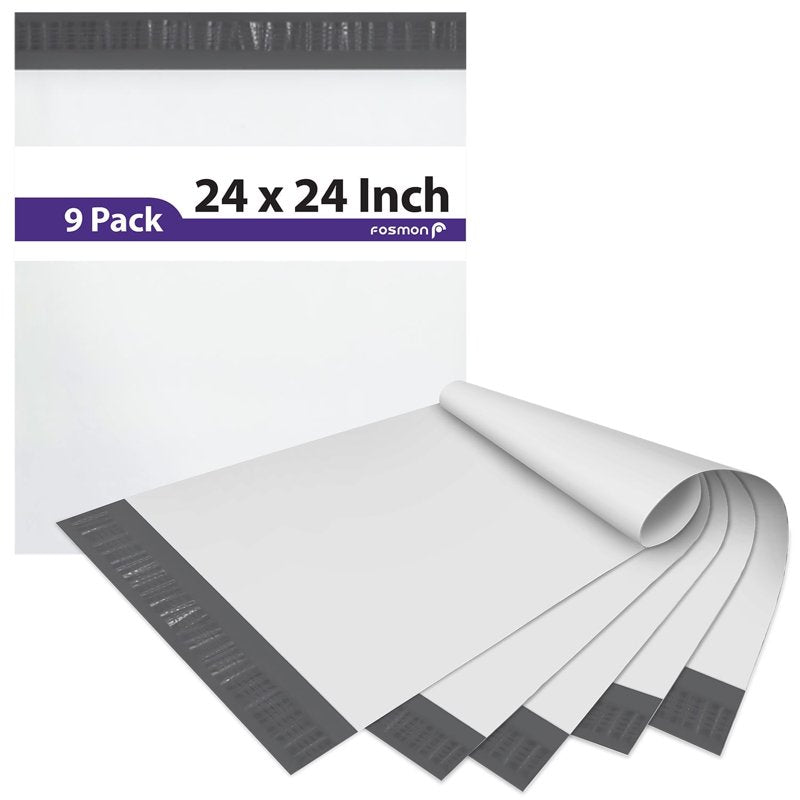 Large Poly Mailers Self-Seal Waterproof Shipping Envelopes 24x24 Inches - Tear-Proof & Strong Adhesive Packing Bags (Pack of 9)