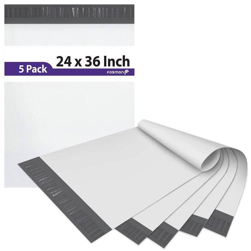 Large Poly Mailers 24x36 Self-Seal Waterproof Shipping Envelopes (5 Pack)