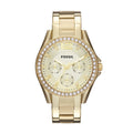 Multifunction Women's Watch 38mm Gold-Tone Stainless Steel with Crystal Dial