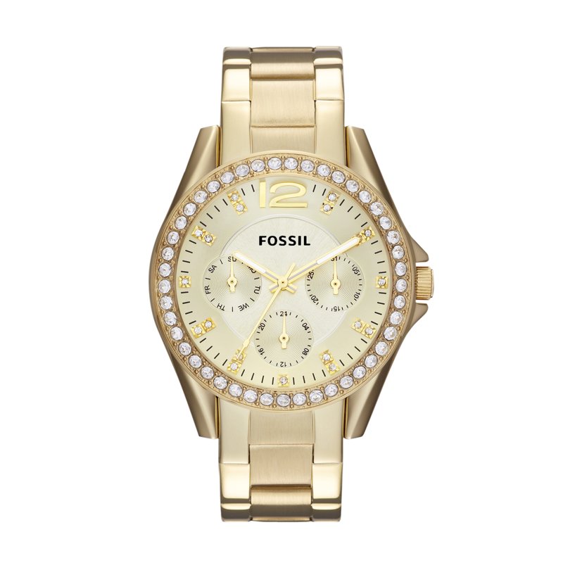 Multifunction Women's Watch 38mm Gold-Tone Stainless Steel with Crystal Dial