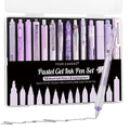 Purple Gel Pen Set 14 Pack Retractable 0.5mm Fine Point with Highlighters