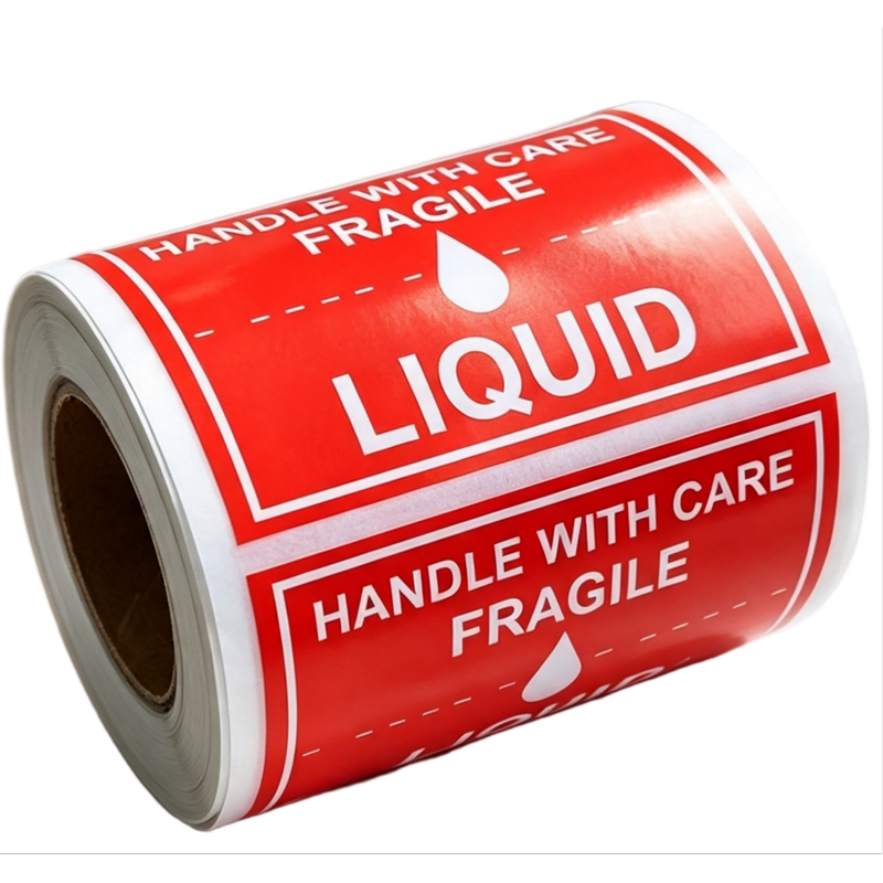 Liquid Handle with Care Warning Stickers 2x3 Inch 300 Labels for Shipping & Mailing