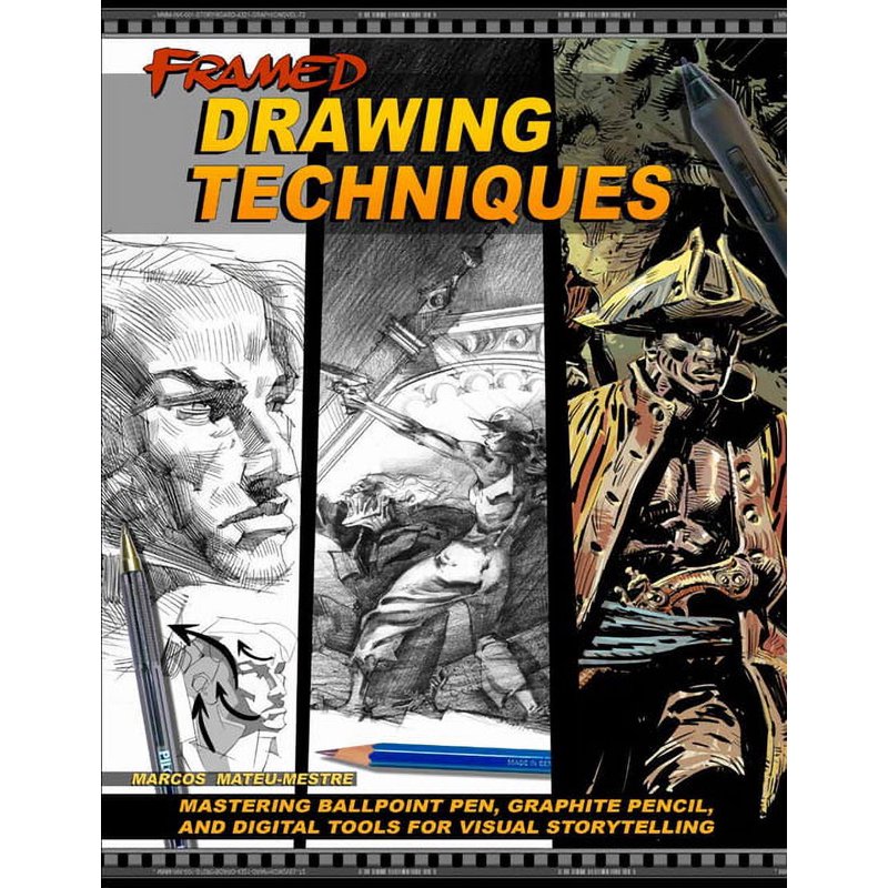 Drawing Techniques Book for Ballpoint, Pencil & Digital Art