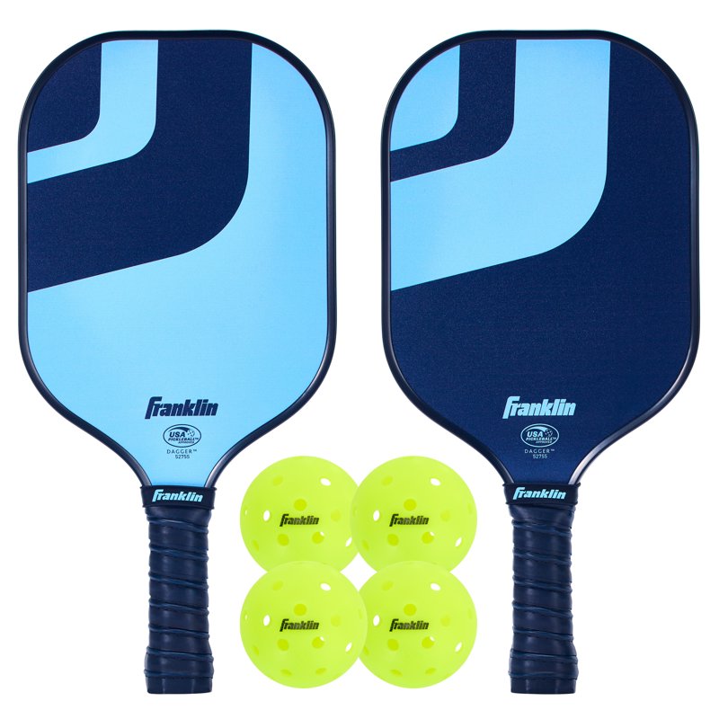 Pickleball Paddle Set for 2 — 2 Paddles + 4 Outdoor Balls, USAPA Ready