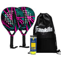 Padel Racket Set with 2 Fiberglass Rackets, Balls & Carrying Case