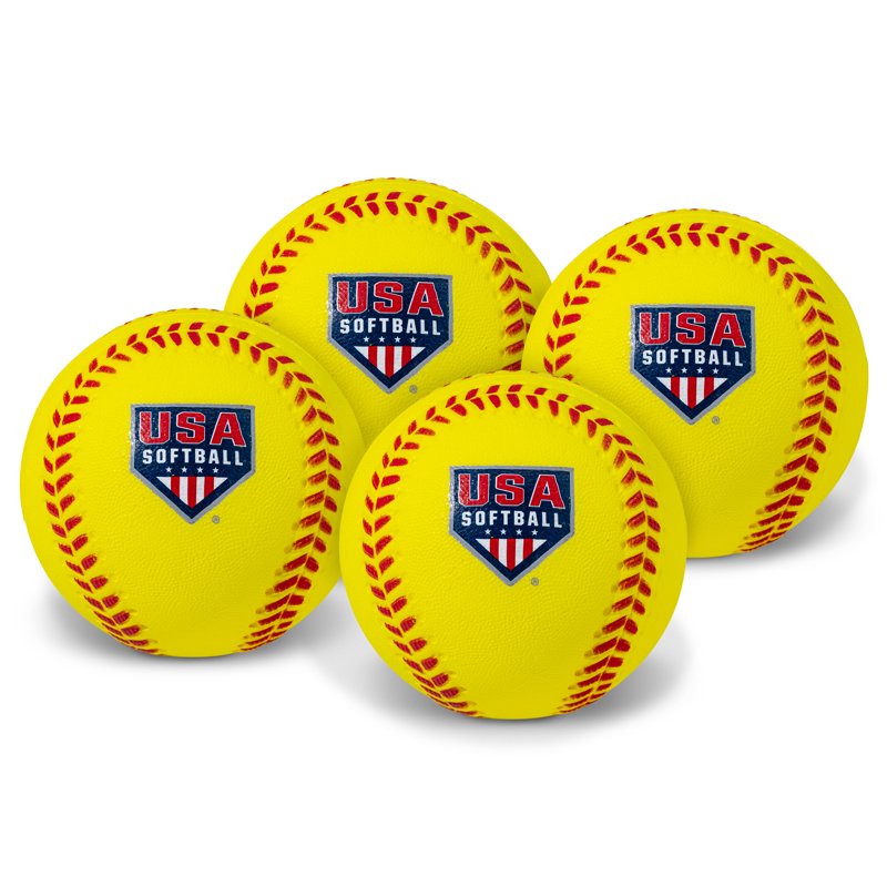 Kids Foam Softballs for Practice - Softball Training Balls for Youth - Set of 4