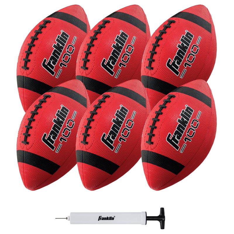Junior Rubber Football 6-Pack with Pump - Kids Outdoor Play