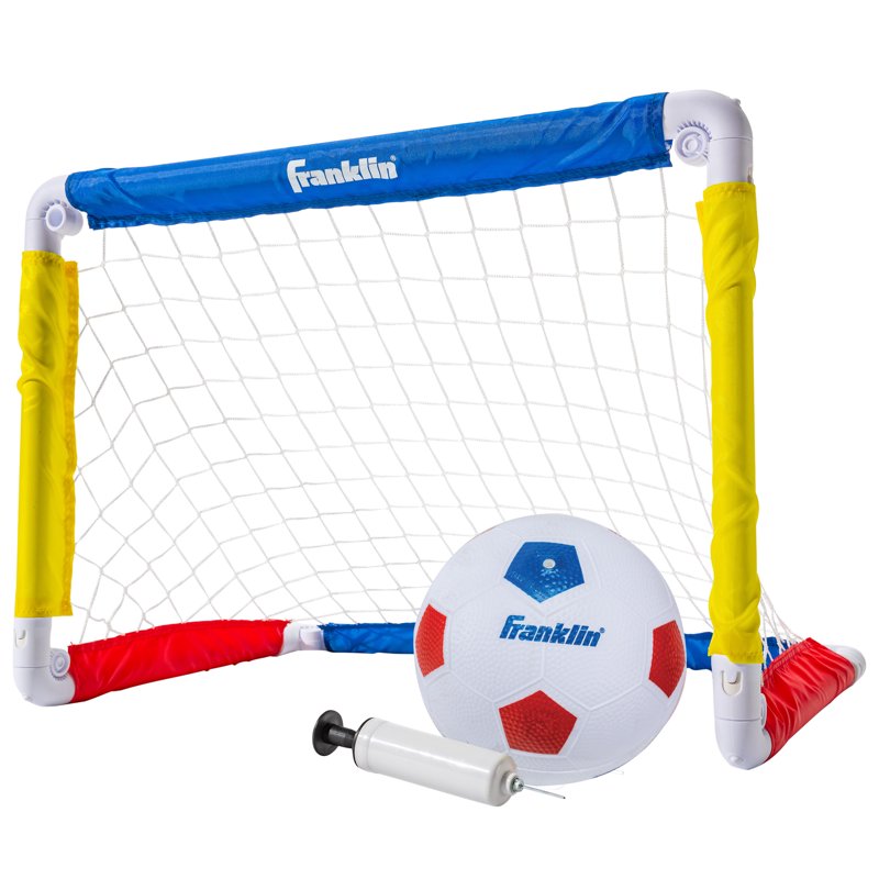 Franklin Sports Kids Soccer Goal with Ball & Pump - 24 x 16, Red