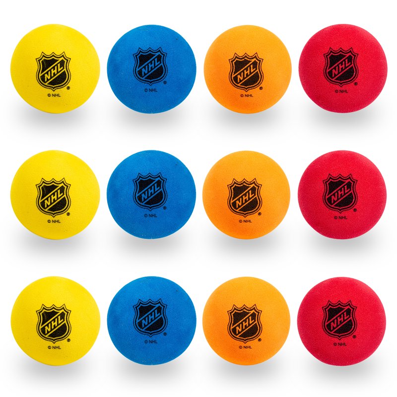 Mini Foam Hockey Balls - 12 Pack for Indoor Floor & Knee Hockey