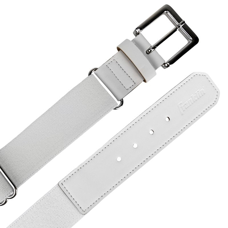 Adult Baseball Belt - Adjustable White Sports Waistband for Softball & T-Ball