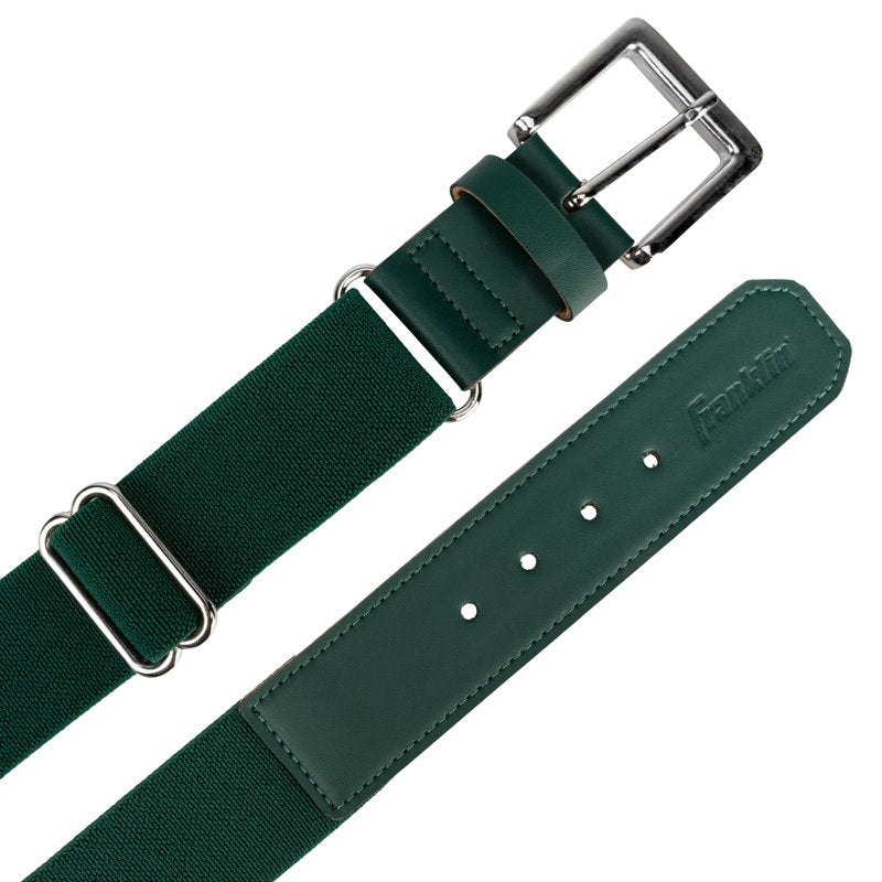 Adult Baseball Belt - Adjustable Steel Buckle, Forest Green, One Size