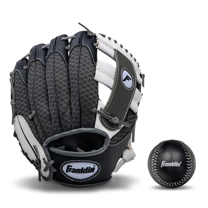 Kids Teeball Glove and Ball Set - Lightweight Mesh Construction, 9.5 Inch