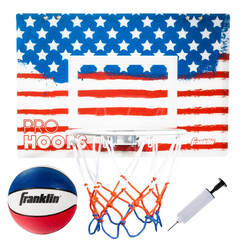 Mini Basketball Hoop Over The Door Indoor Slam Dunk Rim - Shatterproof Backboard, Includes Ball & Pump