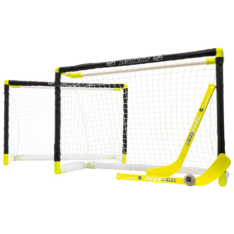 Mini Hockey Goal Set - Kids Knee Hockey Indoor Game with 2 Goals & Sticks