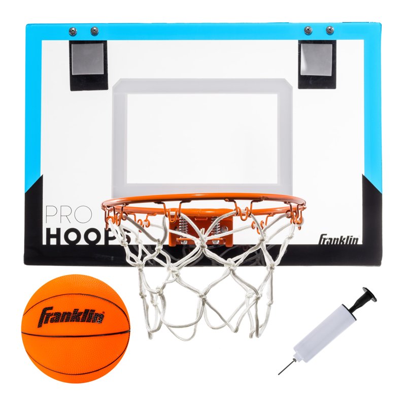Indoor Over The Door Mini Basketball Hoop Set with Mini Ball & Pump - Kids & Office