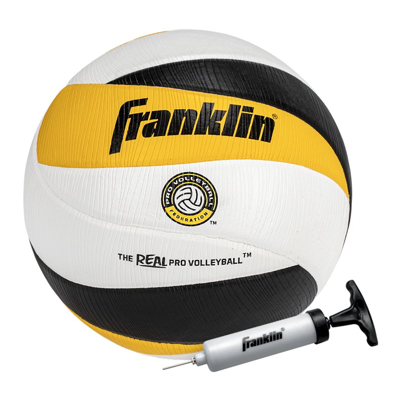 Indoor Volleyball - Professional Size Match Ball with 12 Panel Microfiber Cover & Pump Set