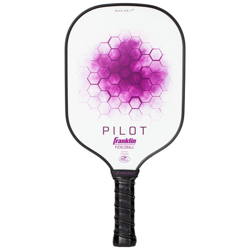 Pilot Pickleball Paddle with Polypropylene Core - Franklin Sports USAPA Approved, Lightweight 7.7-8.2 oz, White/Purple