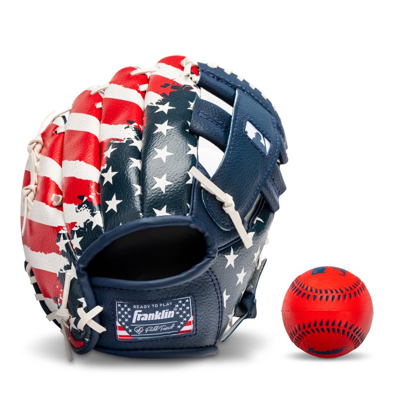 Kids Tee Ball Glove and Ball Set - Lightweight, Soft, Right Hand Throw, 9.5 Inch