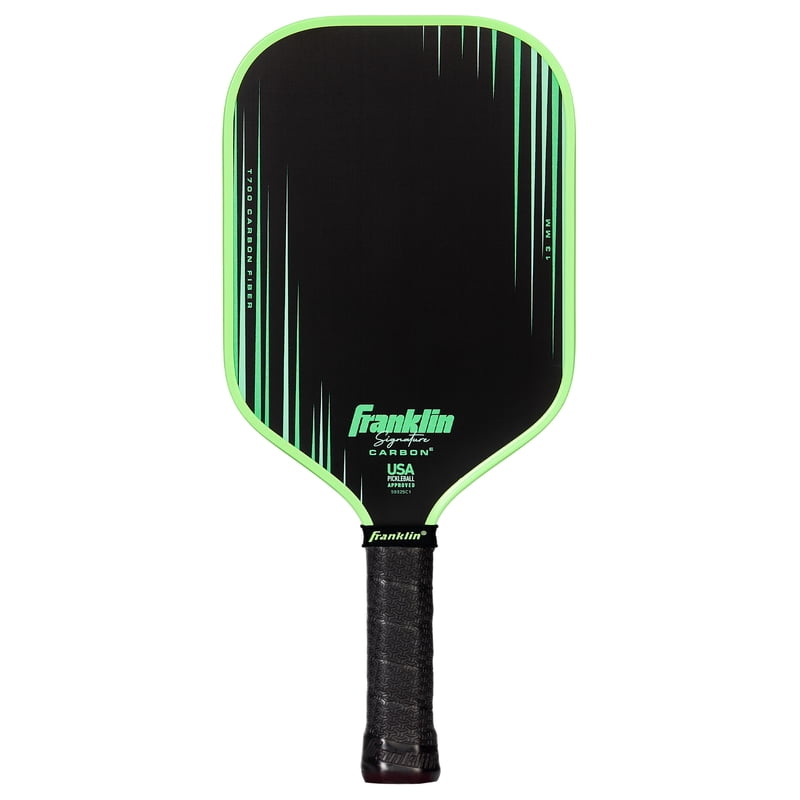 Green Elongated Pro Pickleball Paddle - 13mm Core, Signature Carbon Fiber Series