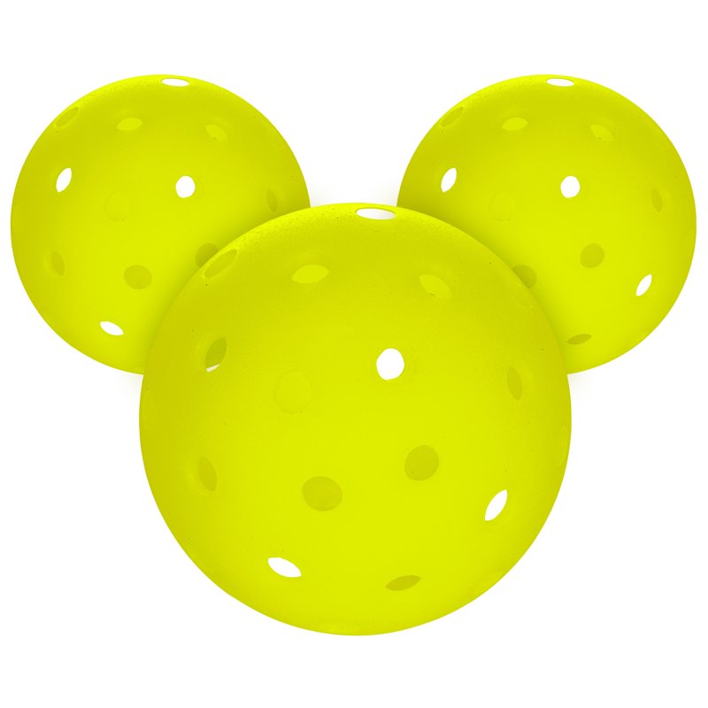 Compact 69mm Training Pickleballs - 3 Pack Optic (Franklin Sports)