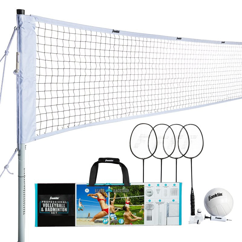 Outdoor Volleyball and Badminton Net Set - Family, Starter & Professional Options