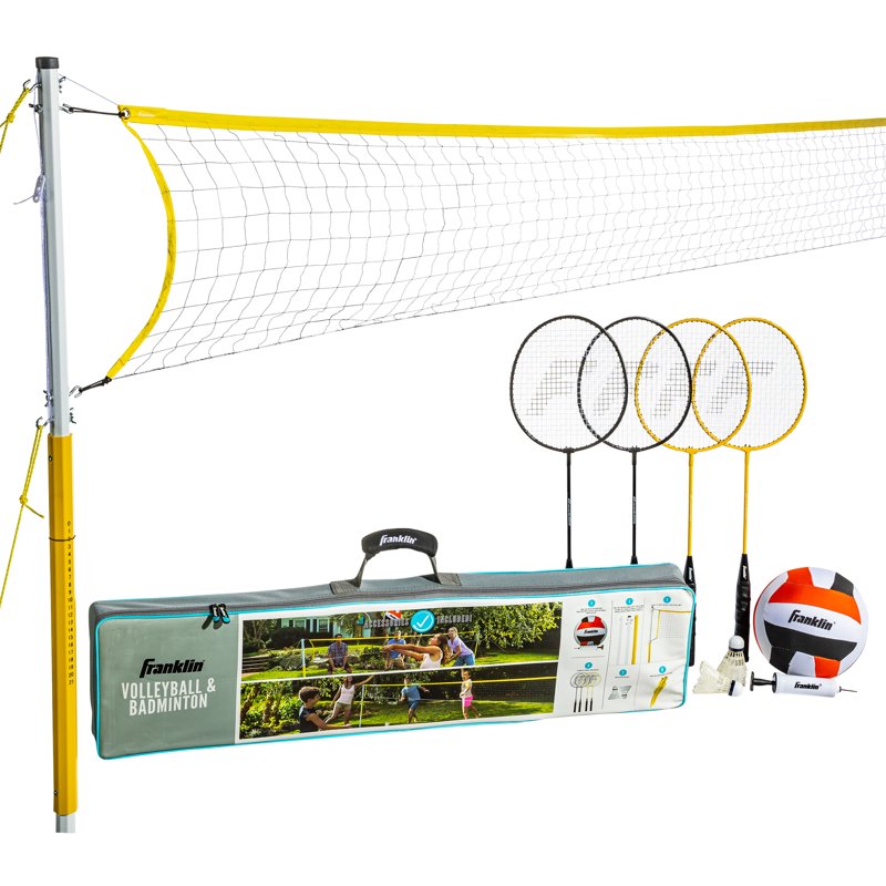 Outdoor Volleyball and Badminton Net Set - Family, Starter & Professional Options
