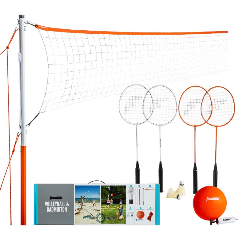 Outdoor Volleyball and Badminton Net Set - Family, Starter & Professional Options