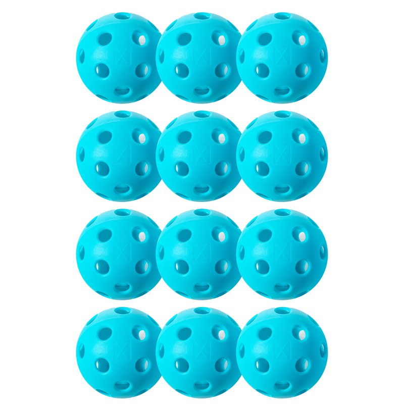 X-26 Indoor Pickleballs - Official Size, 12 Pack, Neon Blue