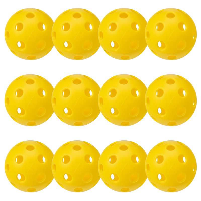X-26 Indoor Pickleballs - Official Size, 12 Pack, Yellow