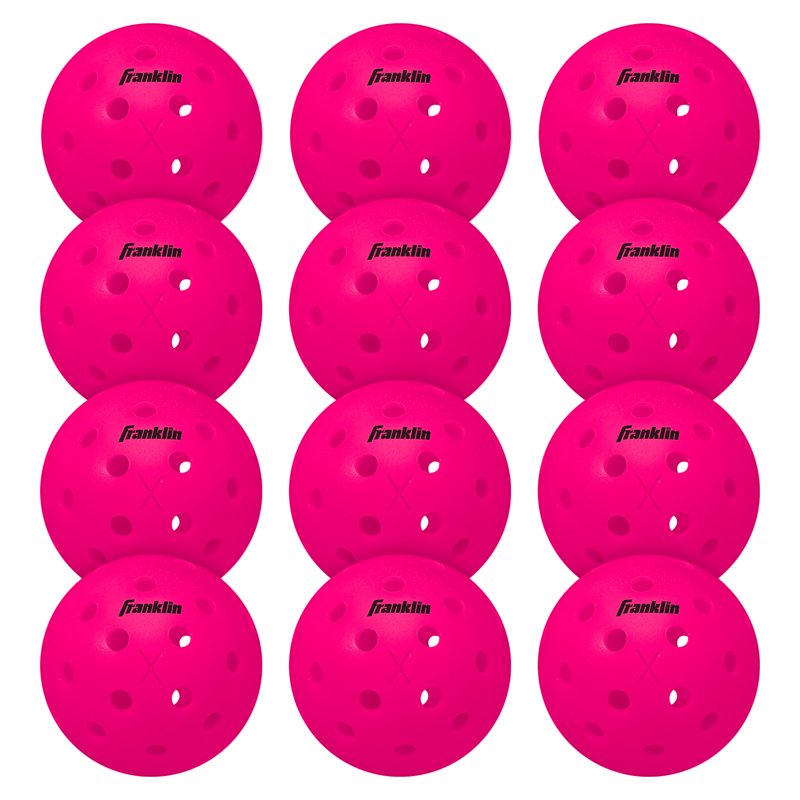 Pink Franklin X-40 USAPA Pickleballs - 12 Pack Tournament Balls, 40-Drill US Open Speed