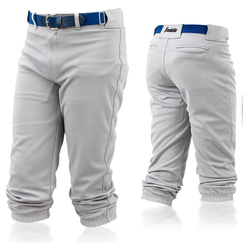 Youth Baseball & Softball Pants with Adjustable Waist and Double Knees - Grey, Small