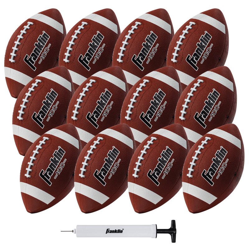 Junior Footballs - Kids Rubber Footballs with Pump - 12 Pack