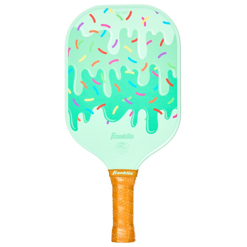 Youth Pickleball Paddle with Max Grit Fiberglass Surface - Franklin Sports Junior Paddle - USA Pickleball Approved - Ice Cream Variation