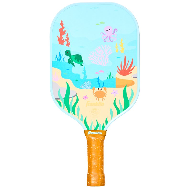 Youth Pickleball Paddle - Franklin Max Grit Fiberglass Surface, Polypropylene Core - USA Pickleball Approved - Sealife Variation