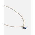 Women's Demi-Fine 14K Gold Plated Pendant Necklace with Blue Enamel - Adjustable 16" + 2" Extender