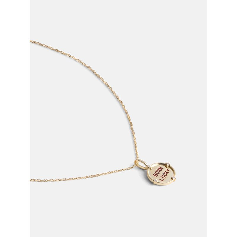 Women's Gold Plated Pendant Necklace with Cubic Zirconia 16 Inch + 2 Inch Extender